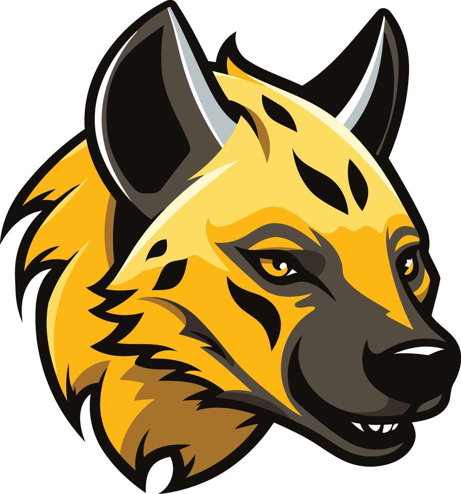 Close up Portrait of a Spotted Hyena vector