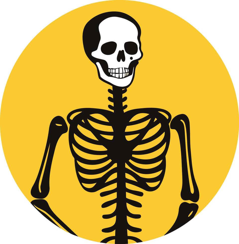 Skeleton in a Yellow Circle vector