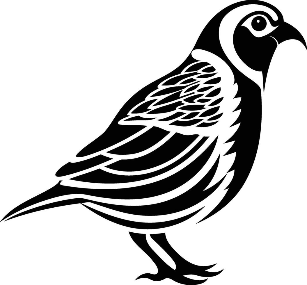 A bold black and white silhouette of a stylized bird, perfect for tattoo designs, branding, or illustrations vector