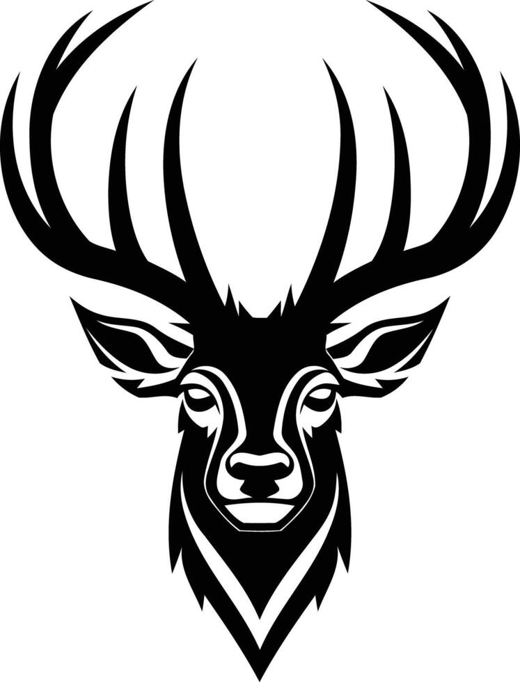 Bold and stylish black and white deer head logo design vector