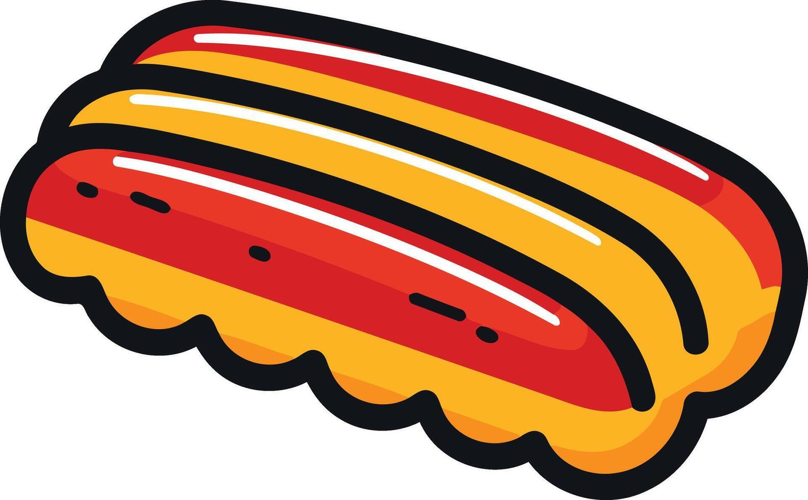 Cartoon Illustration of a Delicious Eclair vector