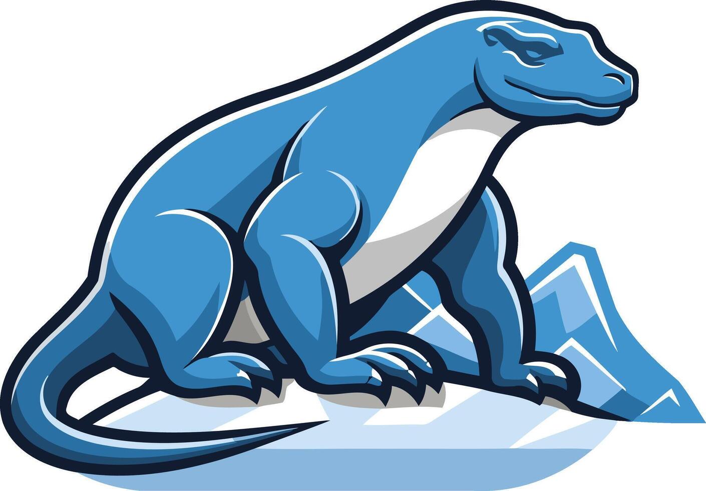 Blue Komodo Dragon on Mountaintop vector