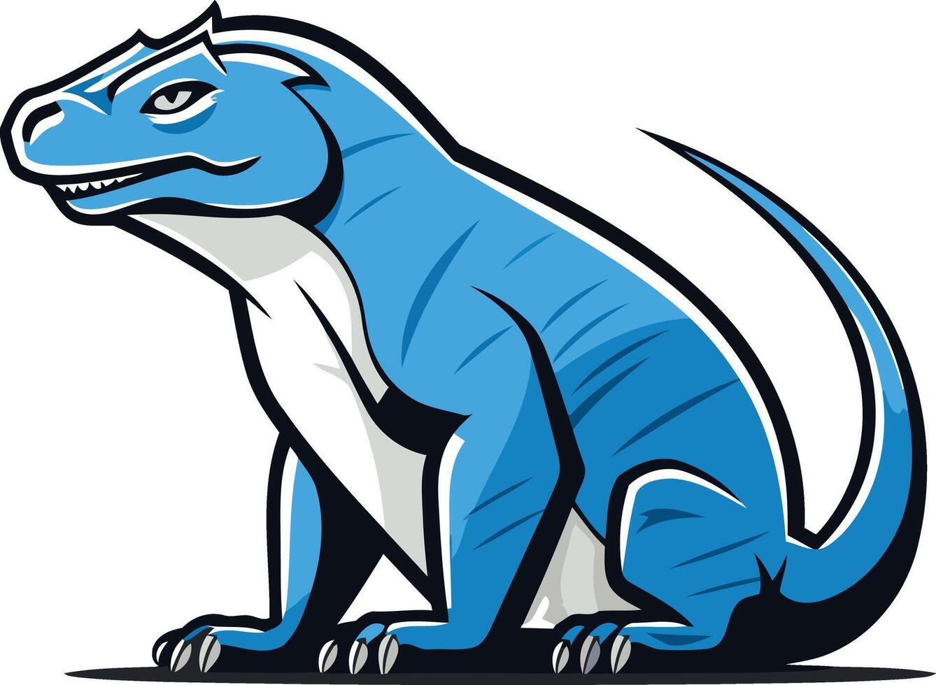 Blue Dinosaur Mascot Illustration vector