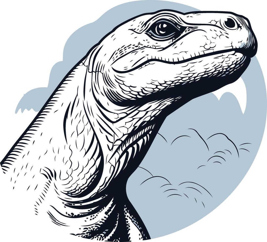 Close Up of a Komodo Dragon's Head vector