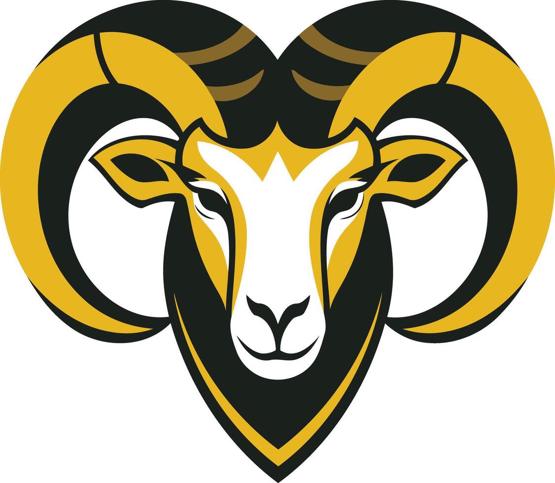 Stylized Illustration of a Ram's Head vector
