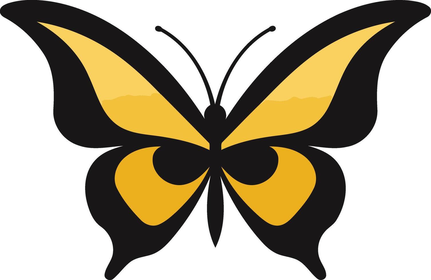 Yellow Butterfly with Black Edges vector