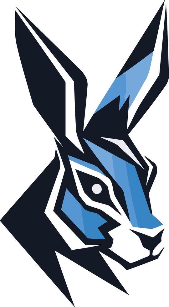 Abstract Blue and Black Rabbit Logo vector