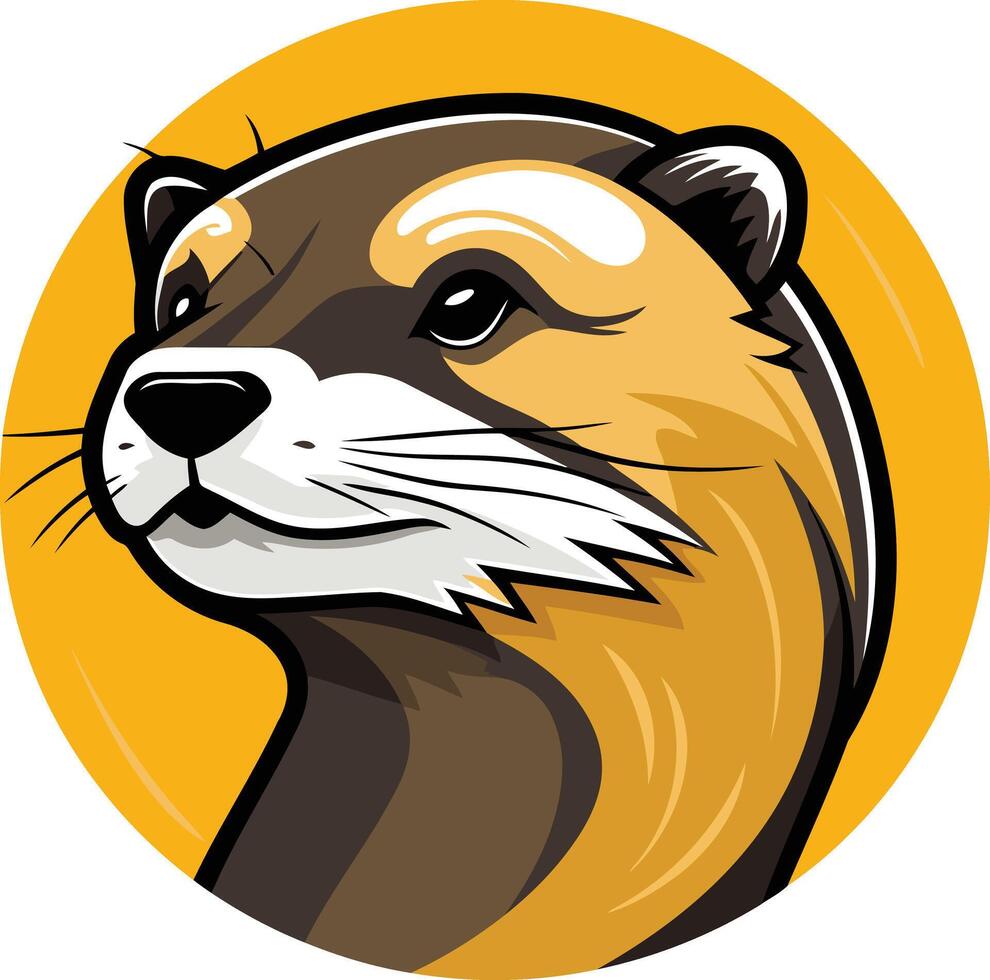 Close Up Portrait of a Ferret vector