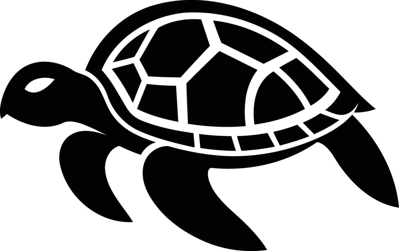 Simple and stylish black and white silhouette of a sea turtle vector