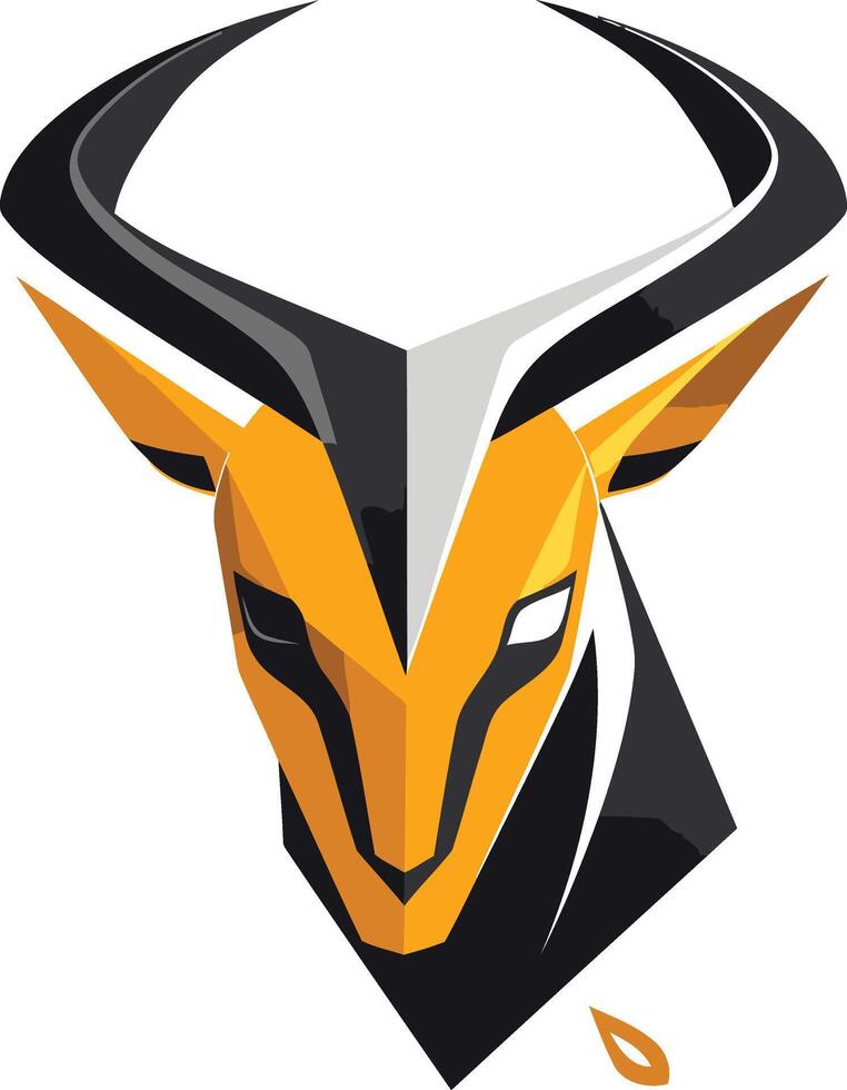 Abstract Yellow and Black Antelope Head vector