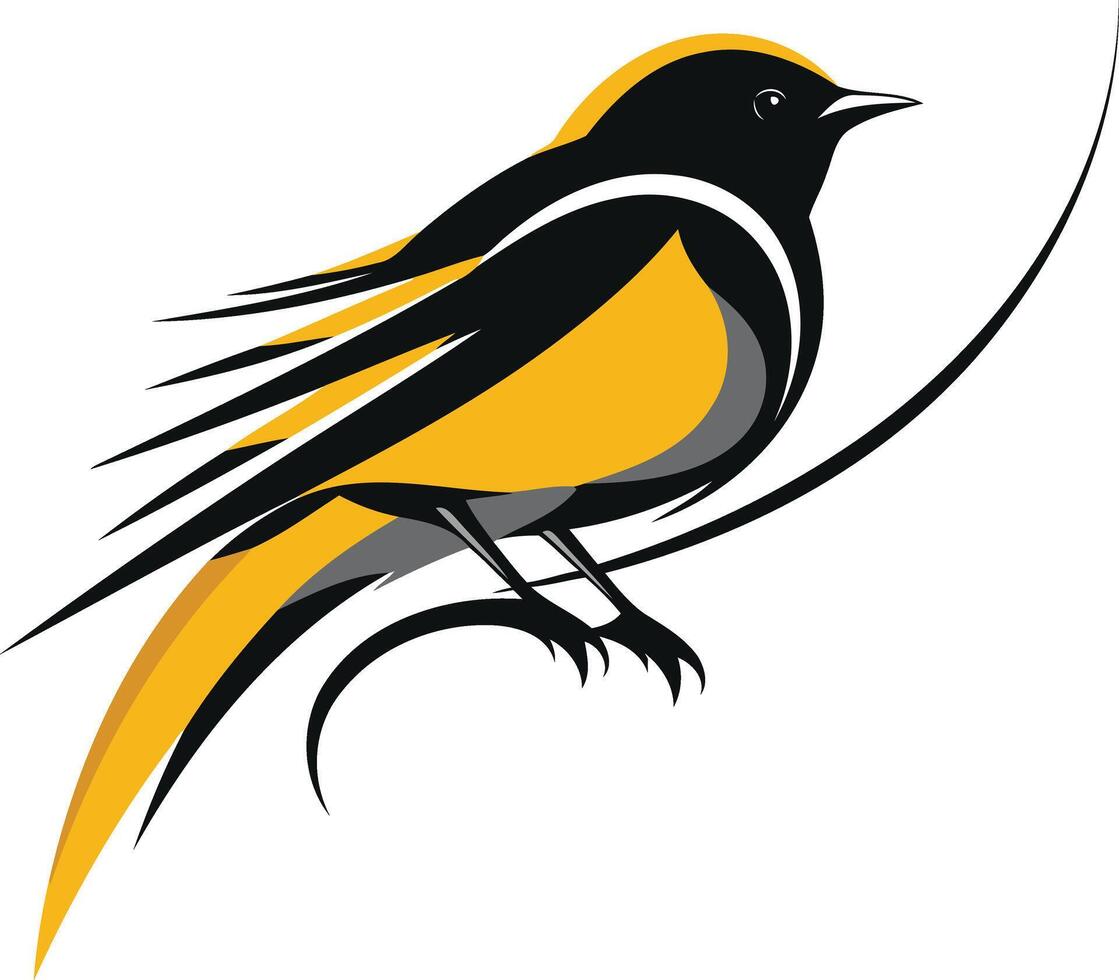 Stylized Yellow Bird Illustration vector