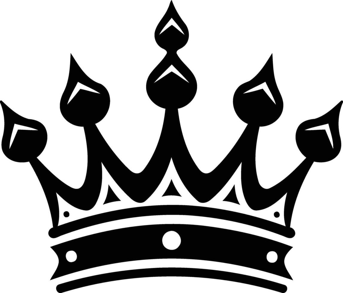 Black and white illustration of a classic crown, perfect for designs needing a regal touch vector