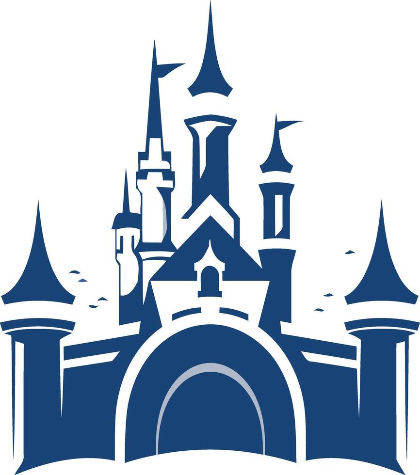 Blue Silhouette of a Castle vector