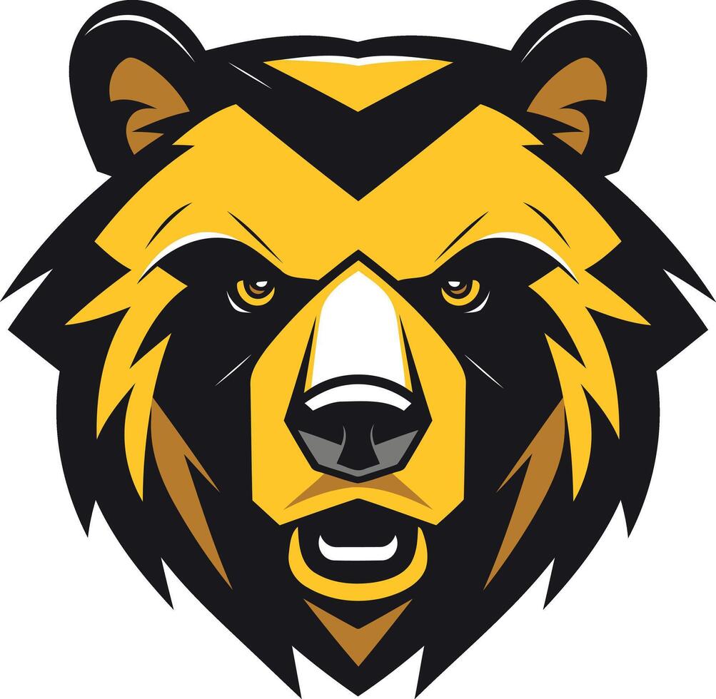 Bear Mascot Head Fierce and Bold vector
