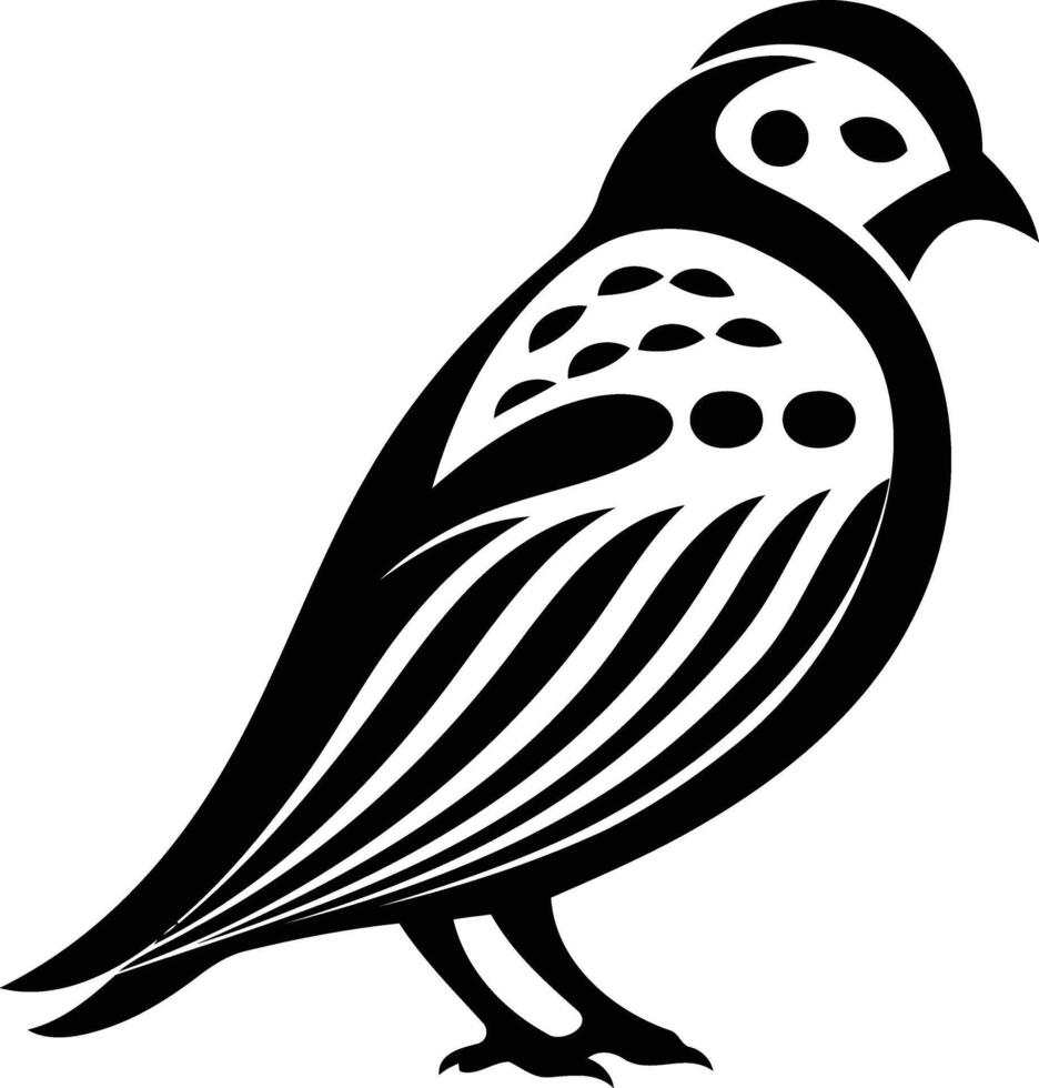 A stylized black and white bird design perfect for tattoos, logos, and branding vector