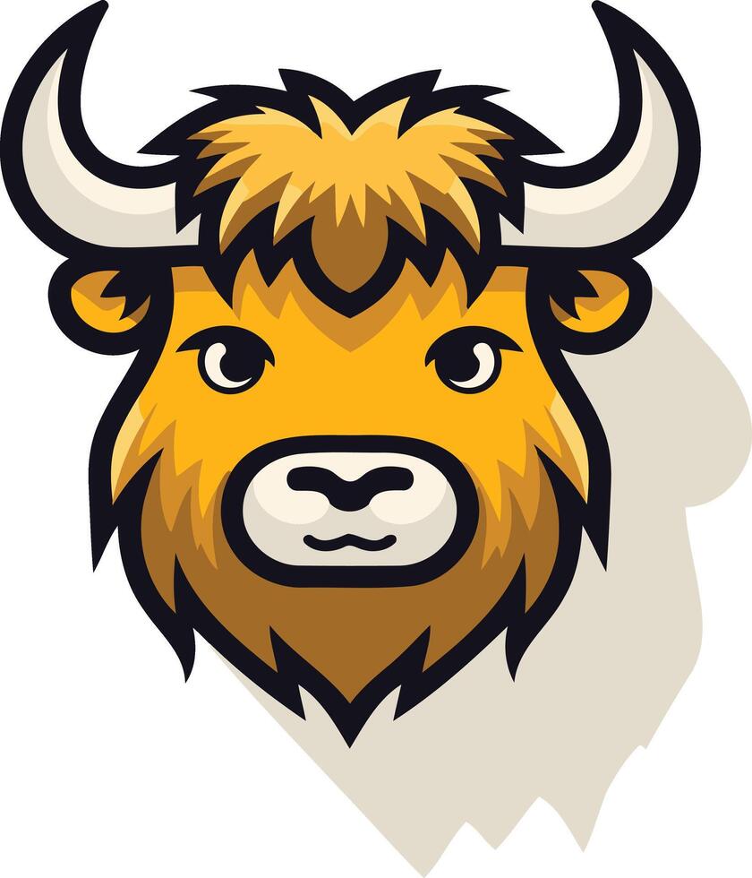 Cartoon Illustration of a Yak Head vector