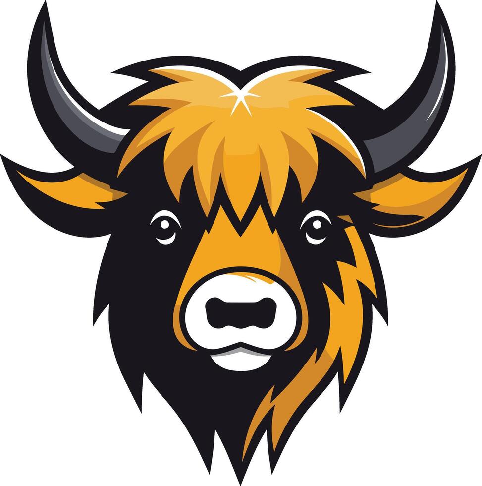 Yak Head Mascot Illustration vector