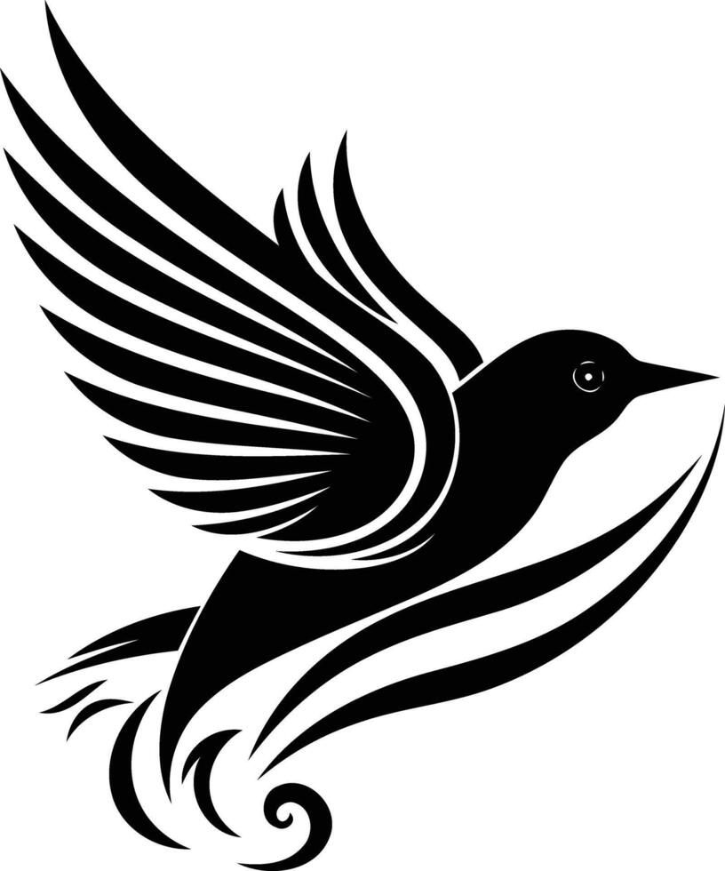 Stylized bird tattoo design vector