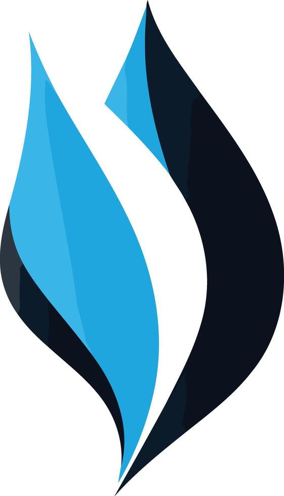 Abstract Blue and Black Flame Design vector