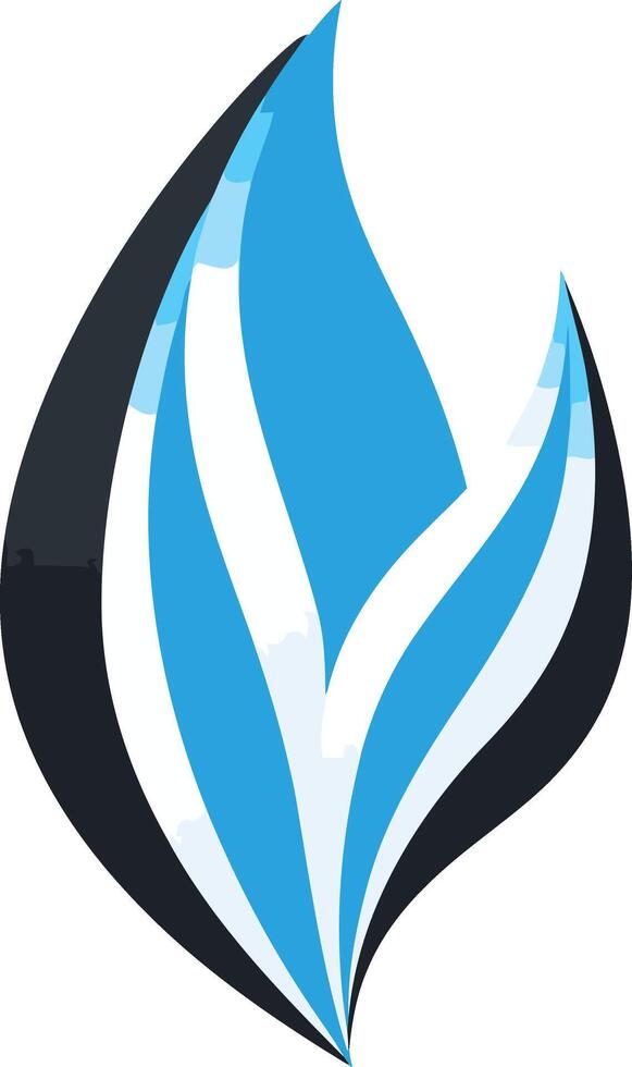 Abstract Blue and Black Flame Design vector