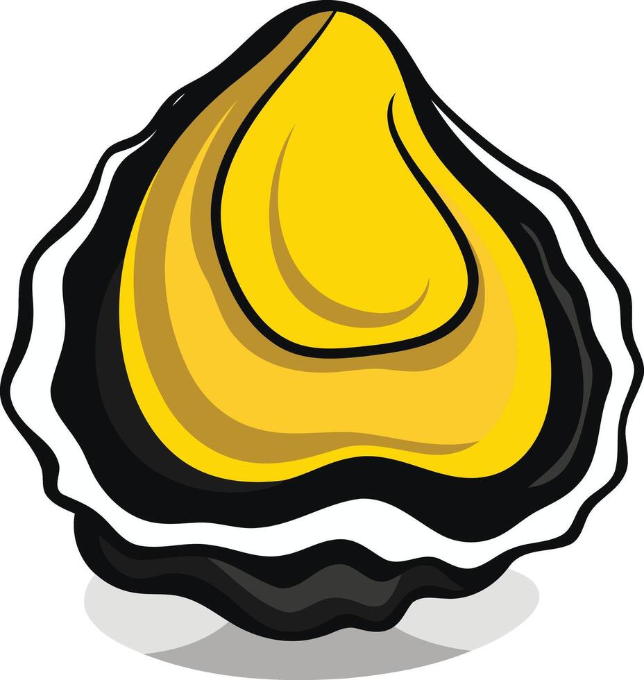 Cartoon Illustration of an Opened Oyster vector