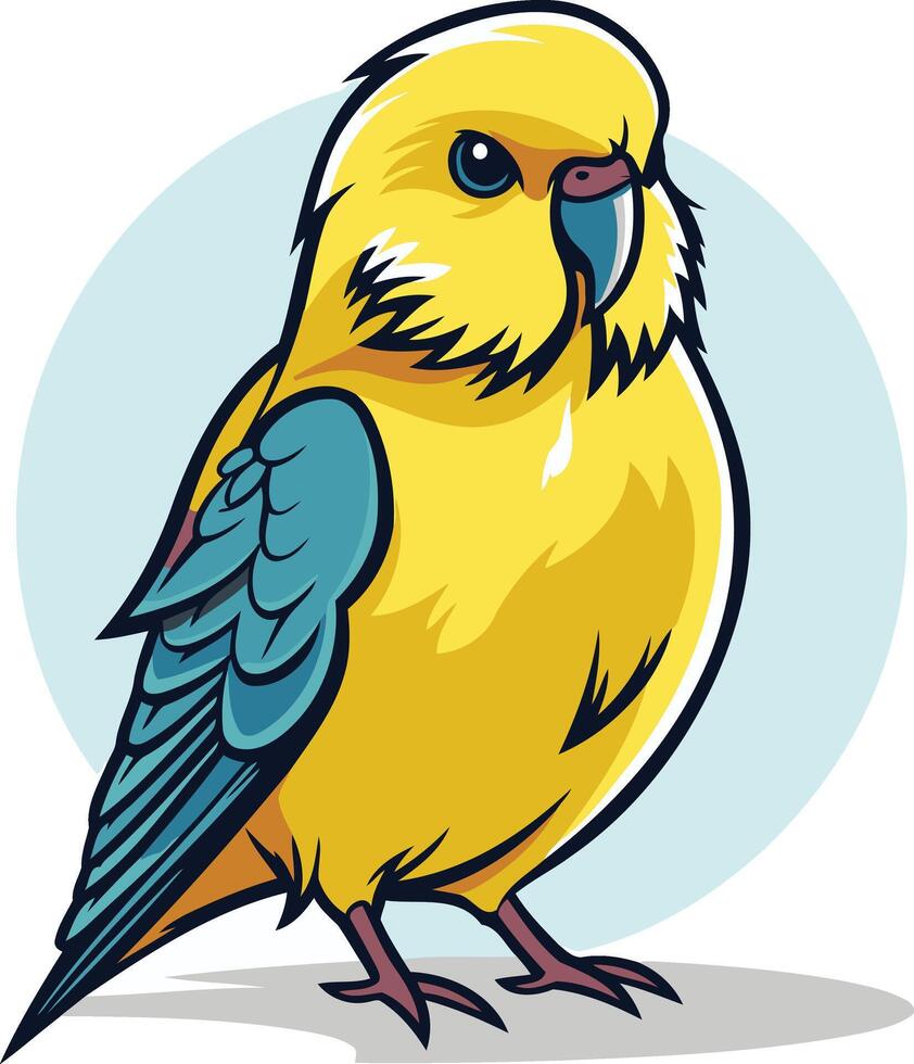Yellow Budgie with Blue Wings vector