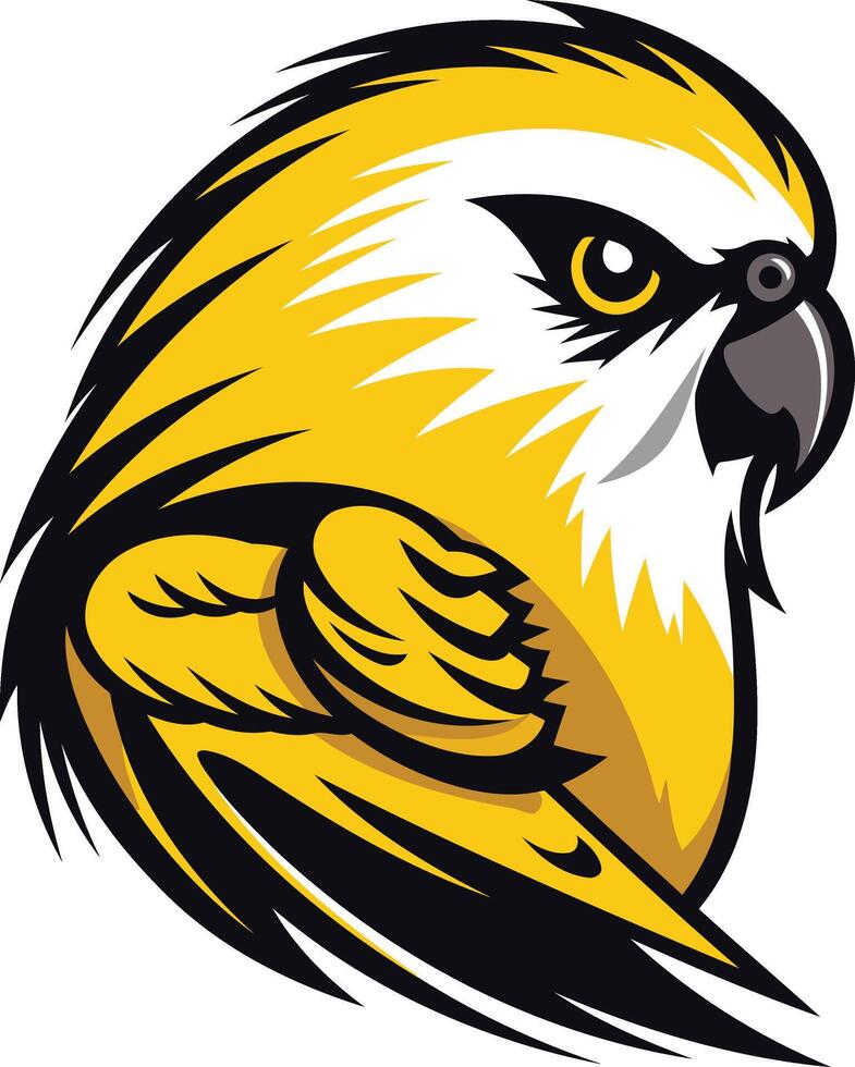 Yellow Parrot with Sharp Eyes vector