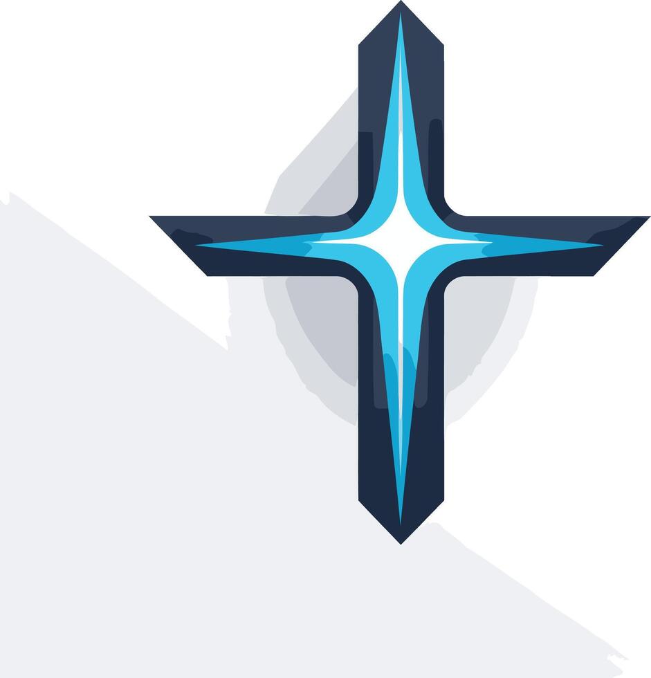 Blue Star Cross Logo Design vector