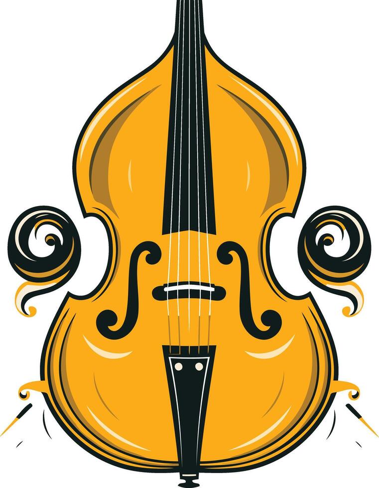 Double Bass with Ornamental Flourishes vector