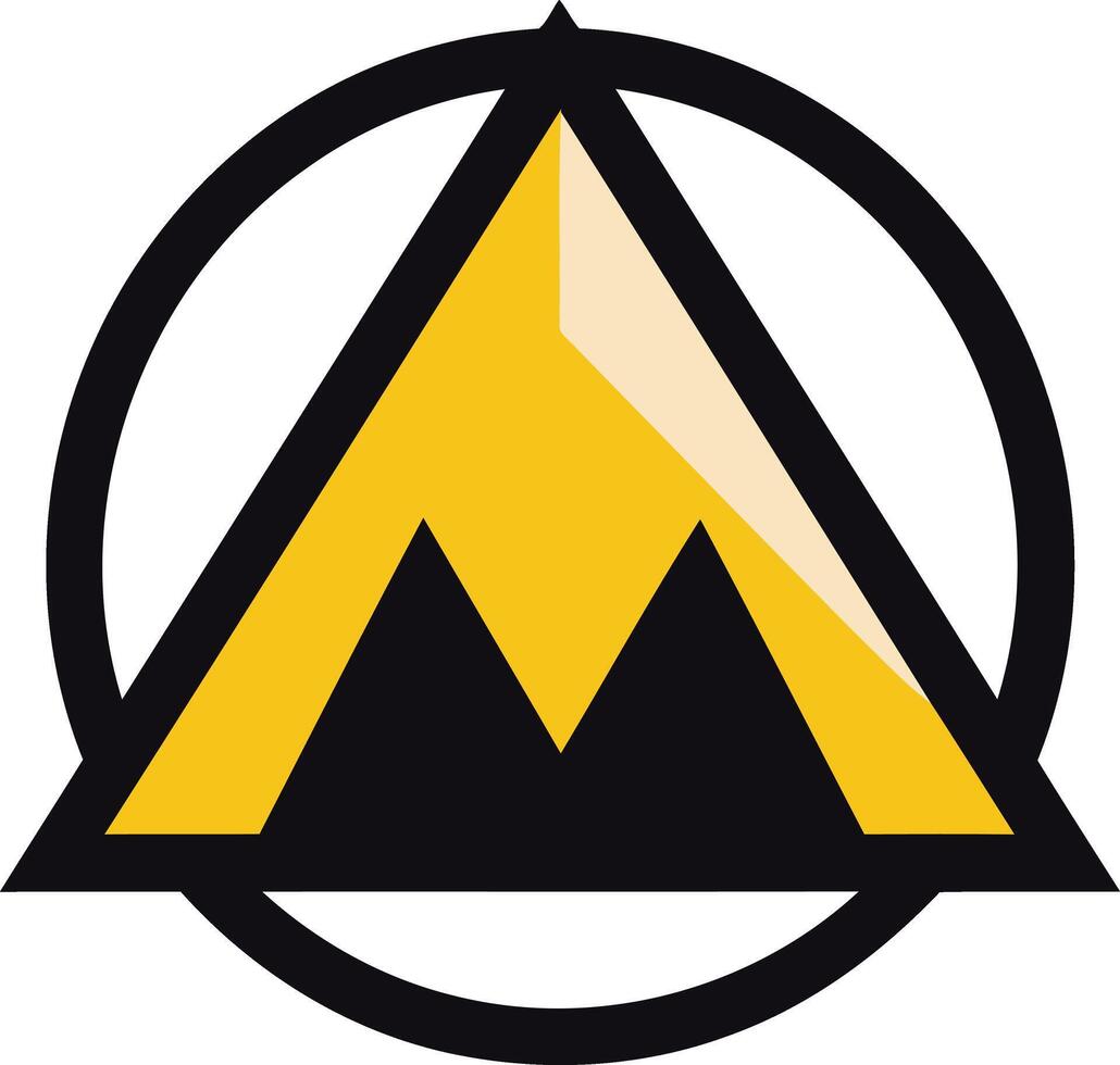 Abstract Geometric Logo with a Yellow Mountain Shape vector