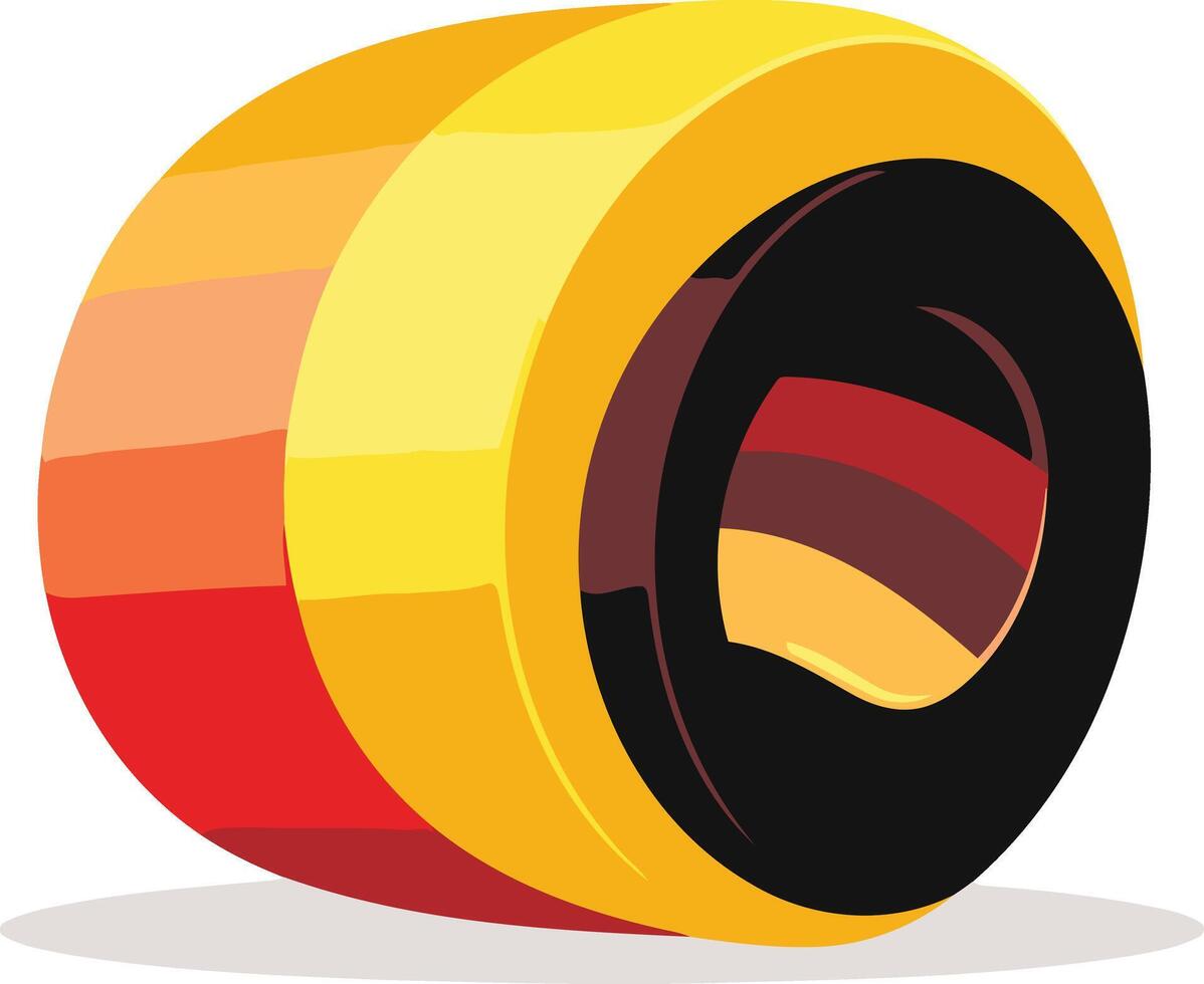 Cartoon illustration of a yellow and red roller vector