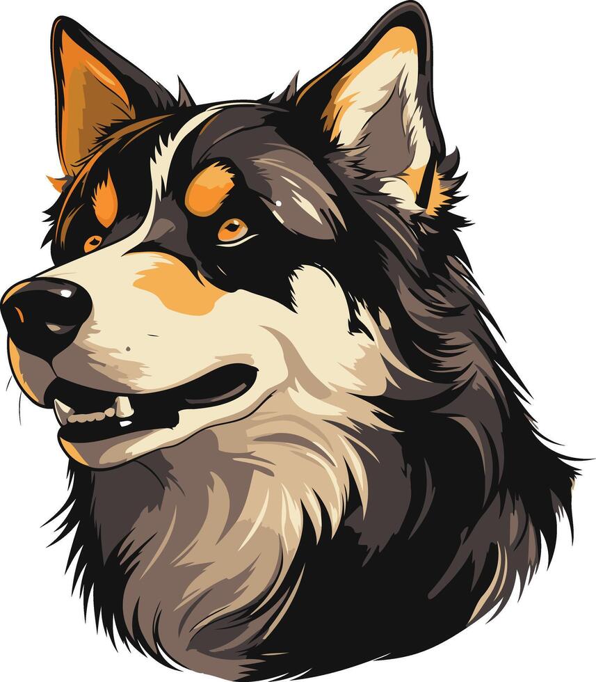 Portrait of a Husky Dog vector