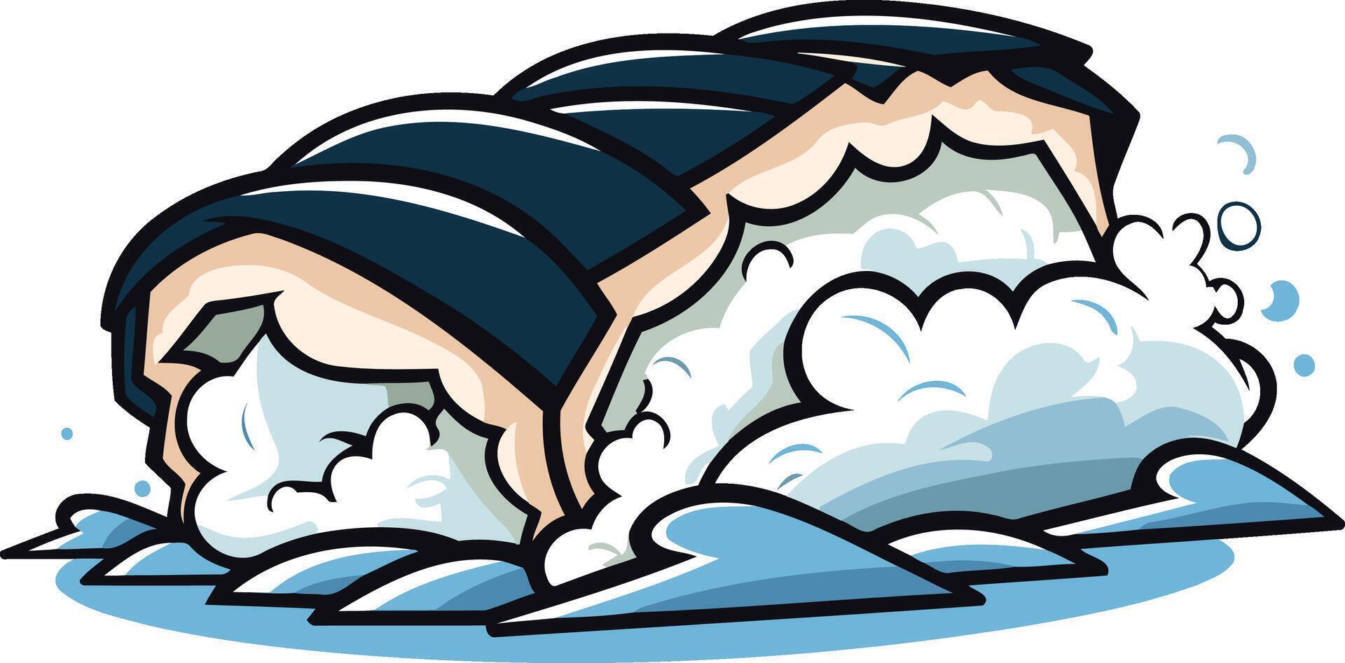 Sushi Wave Cartoon Illustration vector