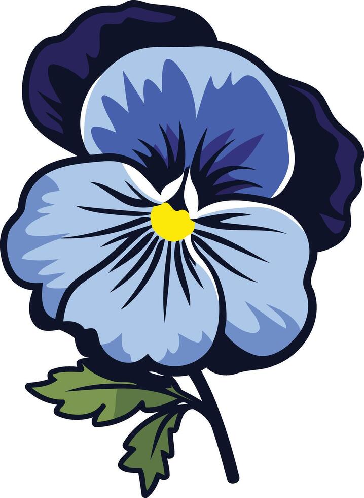 Blue Pansy Flower Illustration vector