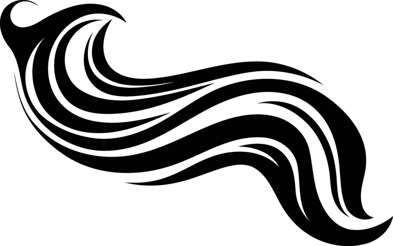 Abstract black and white tattoo design featuring flowing lines, perfect for body art, graphic design, or branding vector