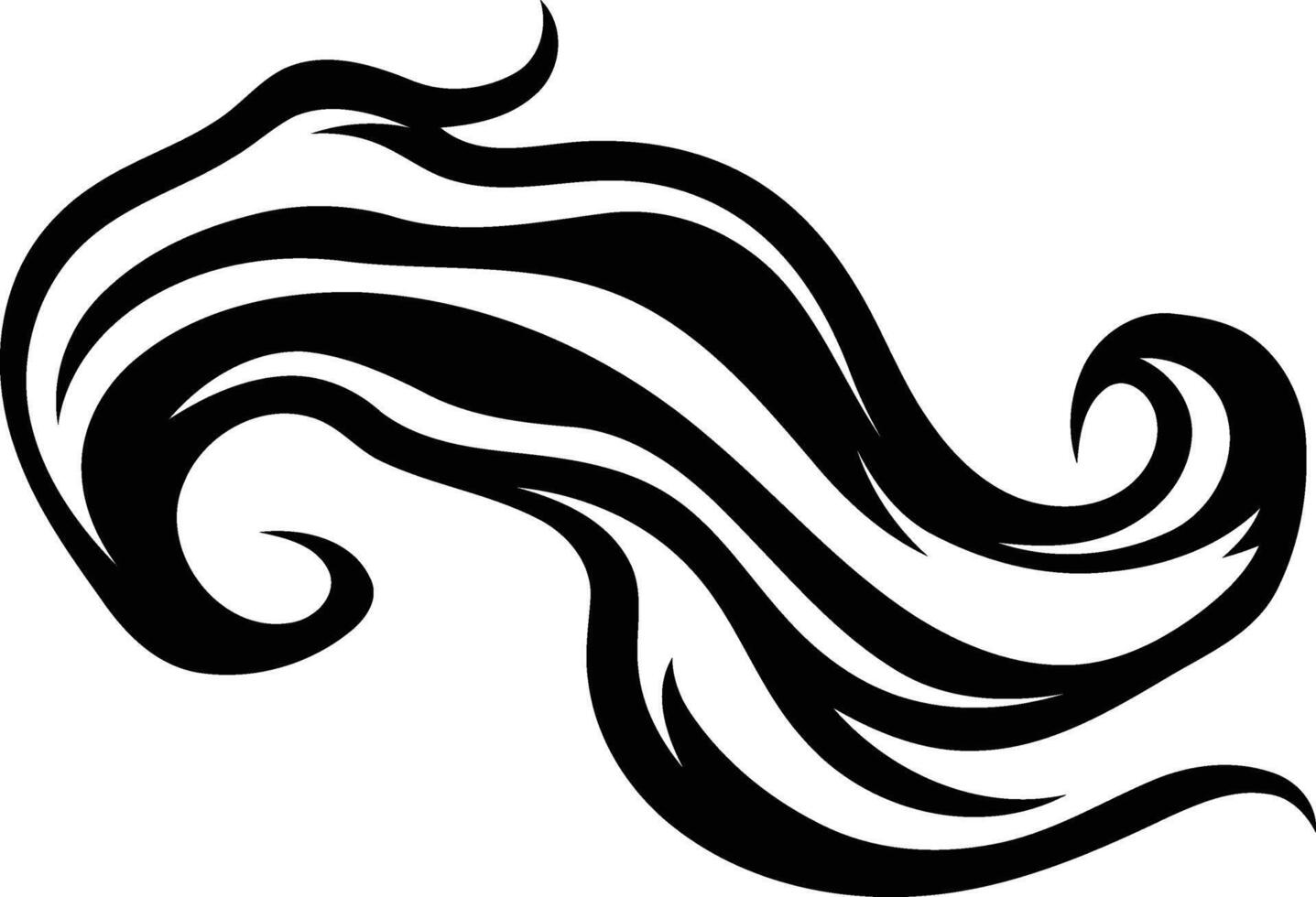Abstract black and white wavy design, perfect for tattoo, branding, or decoration vector