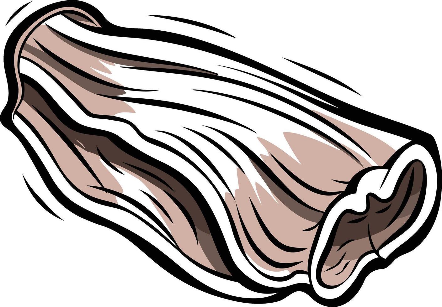 Cartoon Illustration of a Rolled Up Piece of Bark vector