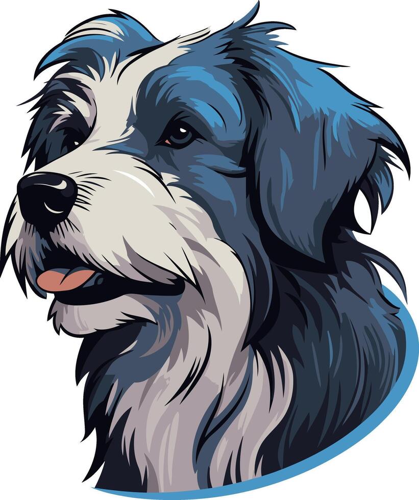 Portrait of a Blue Merle Dog vector