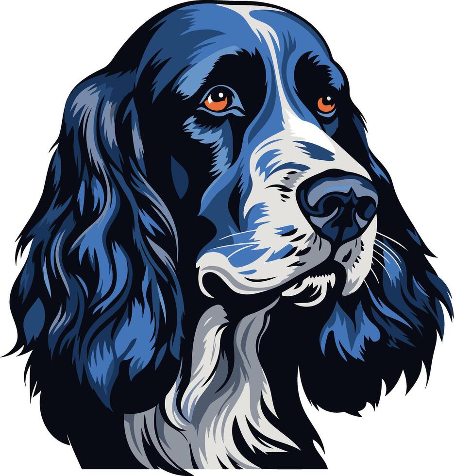 Portrait of a Blue and White Dog vector