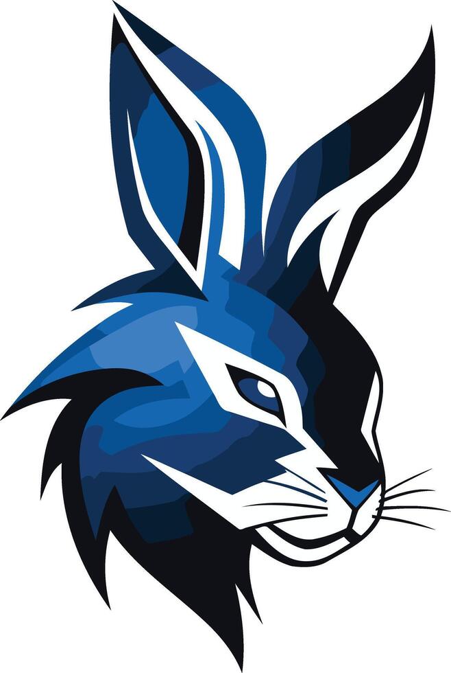 Abstract Blue Rabbit Head vector