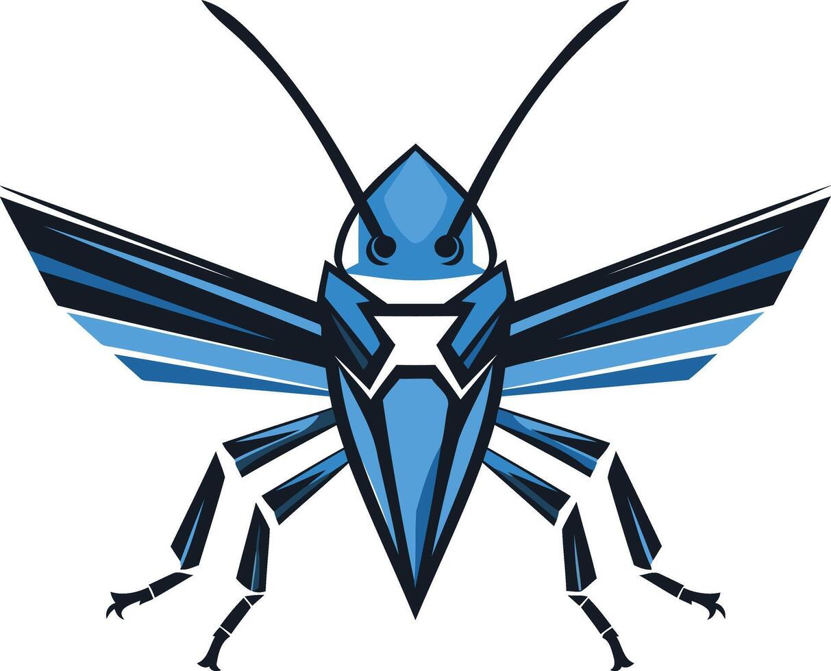 Abstract Blue Insect with Wings vector