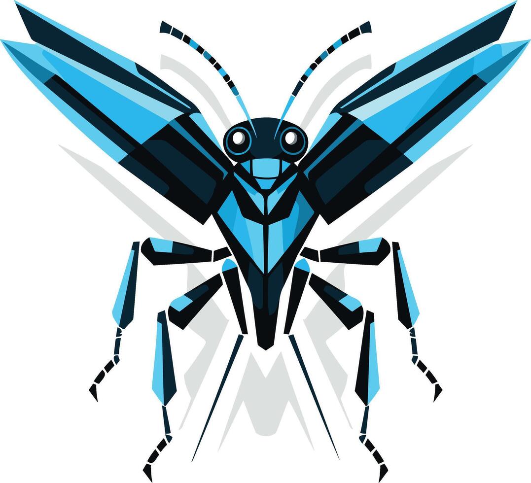 Abstract Geometric Blue Insect Illustration vector
