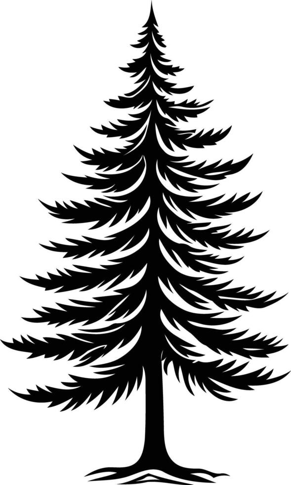 Simple silhouette of a pine tree, perfect for logos, branding, or nature themed designs vector