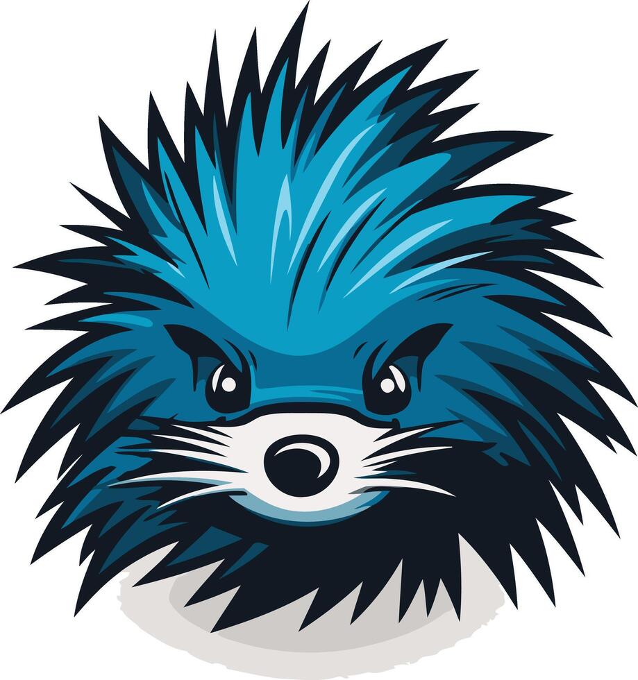 Blue Spiky Character Portrait vector