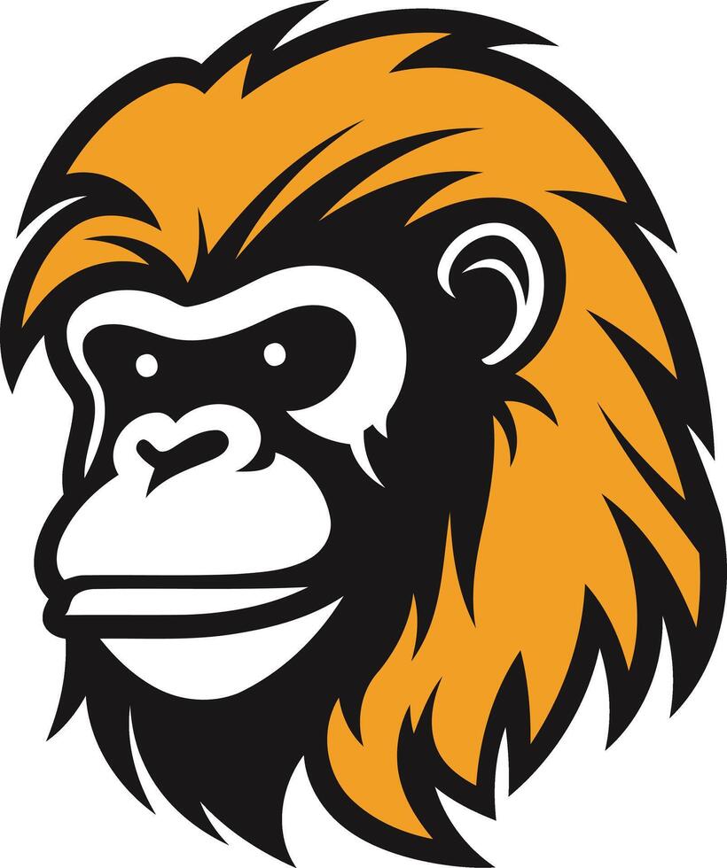 Cartoon Illustration of a Monkey's Head vector