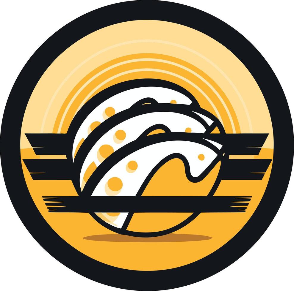 Horseshoe Sunset Emblem vector