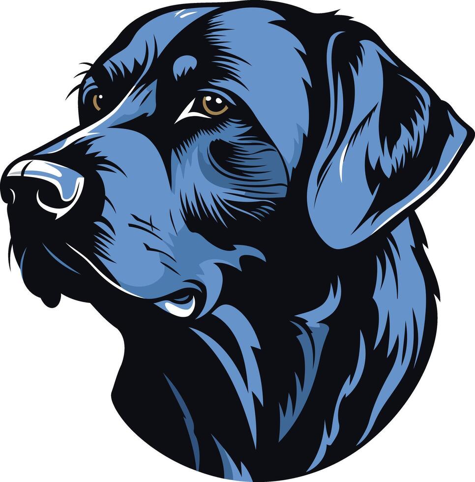 Black Labrador Retriever Head Portrait vector