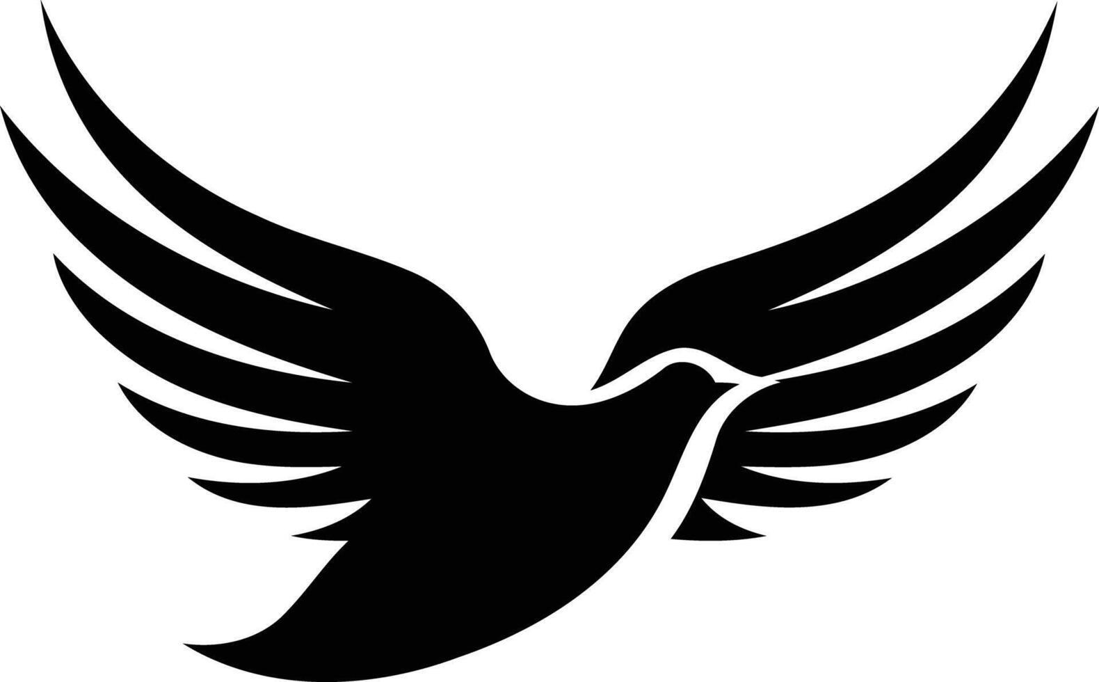 A simple yet powerful silhouette of a dove in flight vector
