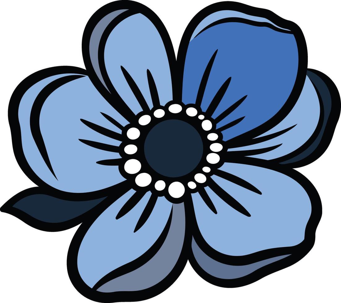 Blue Flower Illustration vector