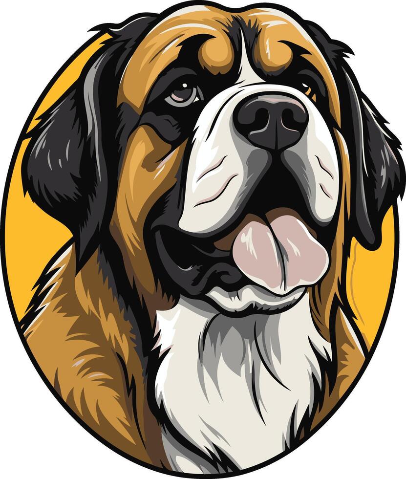 Portrait of a Saint Bernard Dog vector